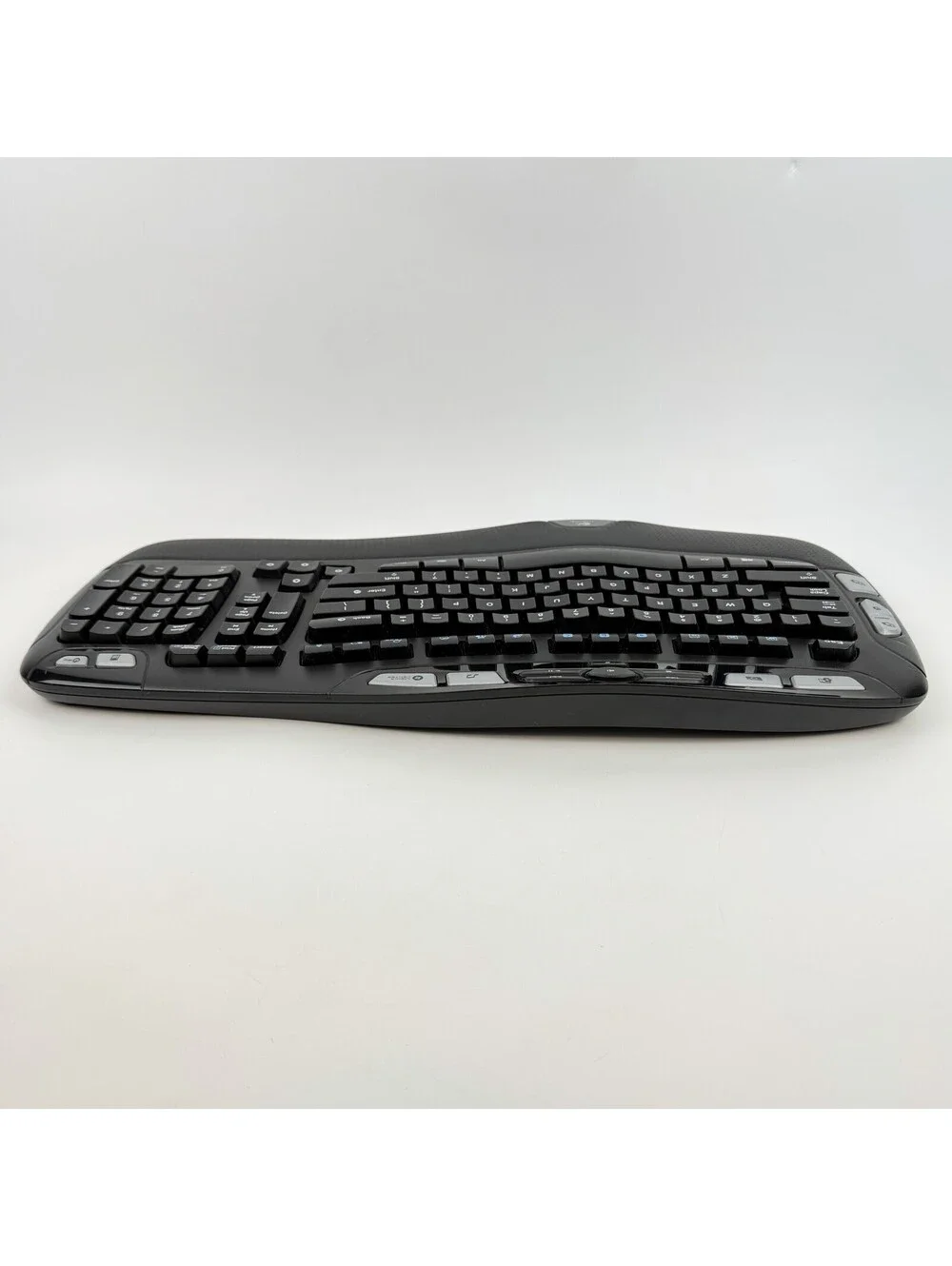 Logitech K350 Black Wave Wireless Keyboard With Dongle Ergonomic - Works